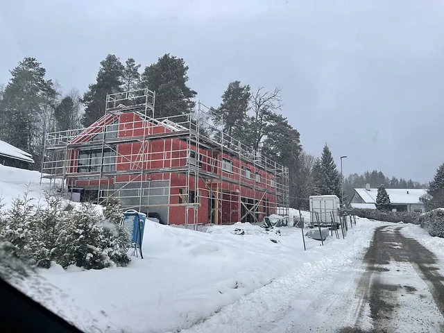 nybygg på siggerud under konstruksjon