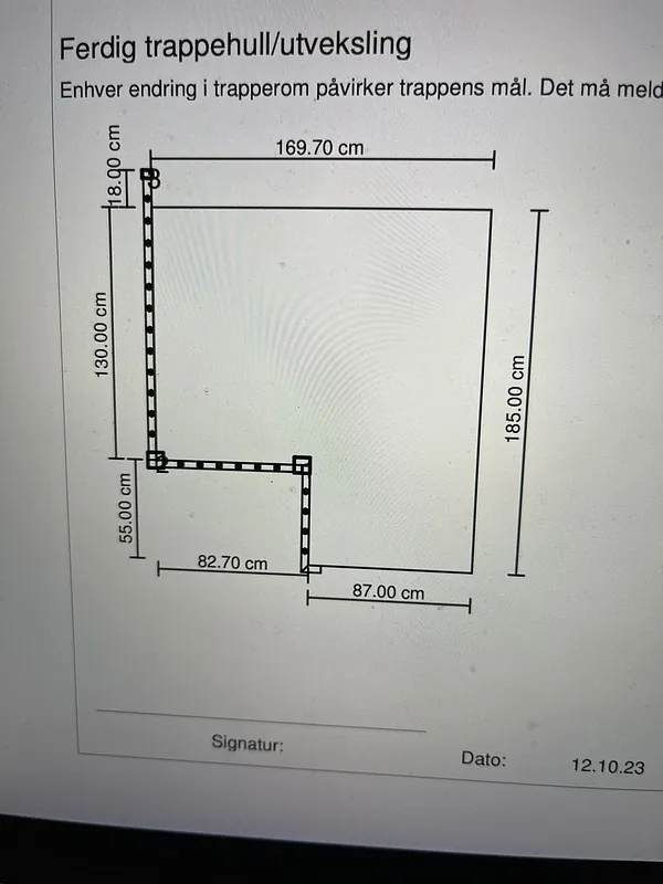 Trappehull i eksisterende bolig i Son